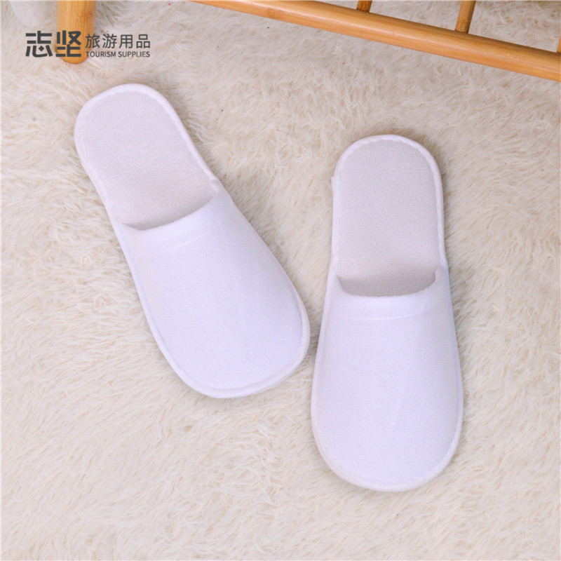 批发酒店用品一次性白真美布六柳拖鞋便携家用待客拖鞋宾馆民宿